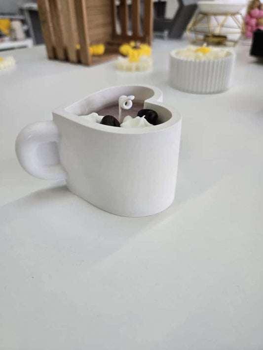 Herz-Espresso – Kerze mit Kaffeeduft