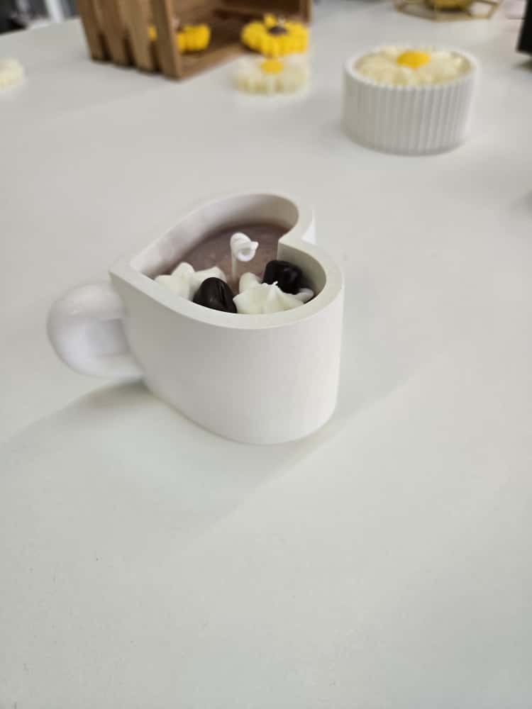 Herz-Espresso – Kerze mit Kaffeeduft