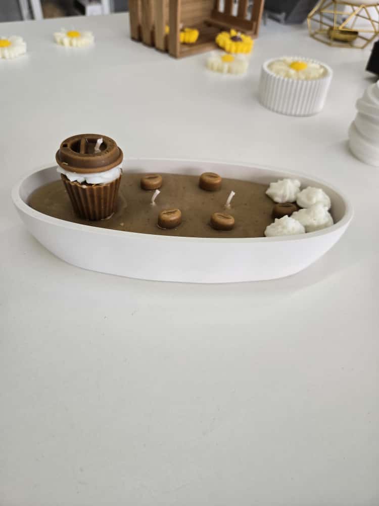 Duftkerze „Kaffeeklatsch“ – Kaffeegenuss in der Gips-Schale